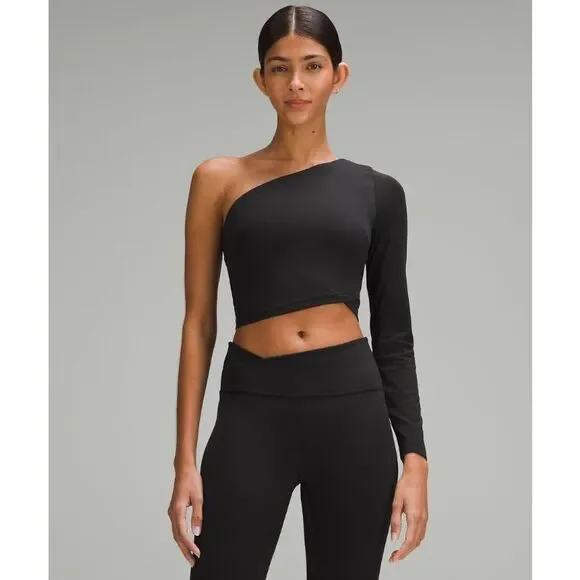 Lululemon Align Asymmetrical One Sleeve Long Sleeve Top Size 4 Black - Picture 2 of 9
